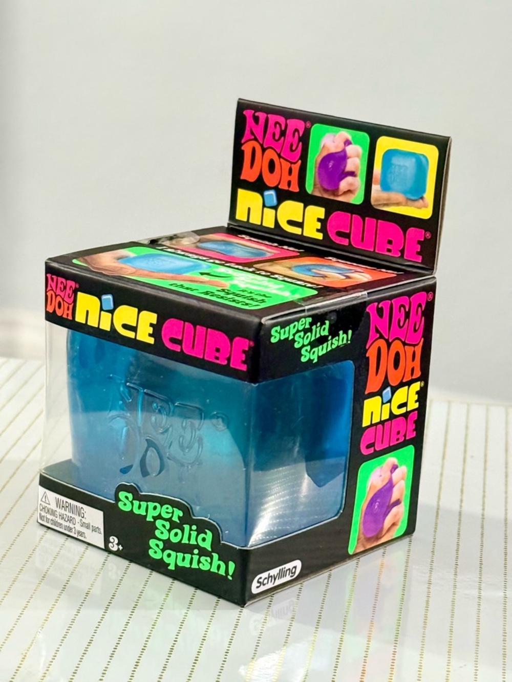 NeeDoh BLUE Nice Cube Super Solid Squish NEW IN HAND ~ SHIPS FAST! VIRAL & HTF